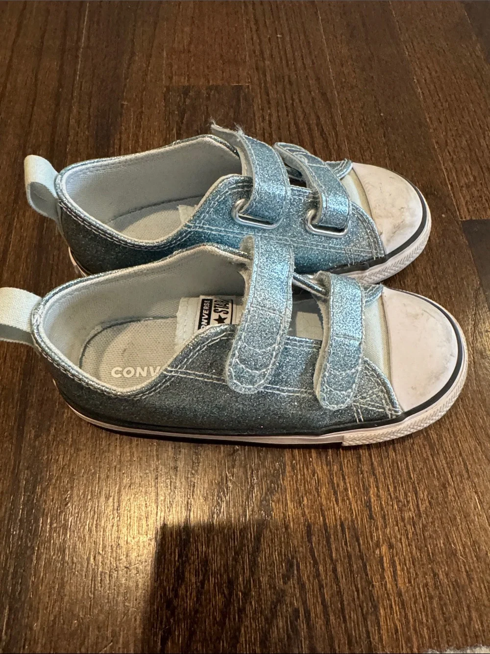 Converse Chuck Taylor All Star Glitter Sneakers Winter Slay Blue Toddler Girls 9